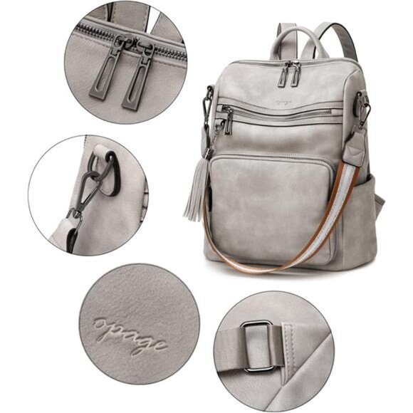 Leather Backpack Purse for Women Fashion Tassel Ladies Shoulder Bags - Picture 4 of 6